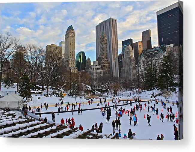 Landscape Acrylic Print featuring the photograph Skating in Central Park by Albert Fadel