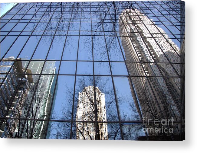 Photography Acrylic Print featuring the photograph Skyscraper Reflections - Charlotte NC by Shelia Kempf