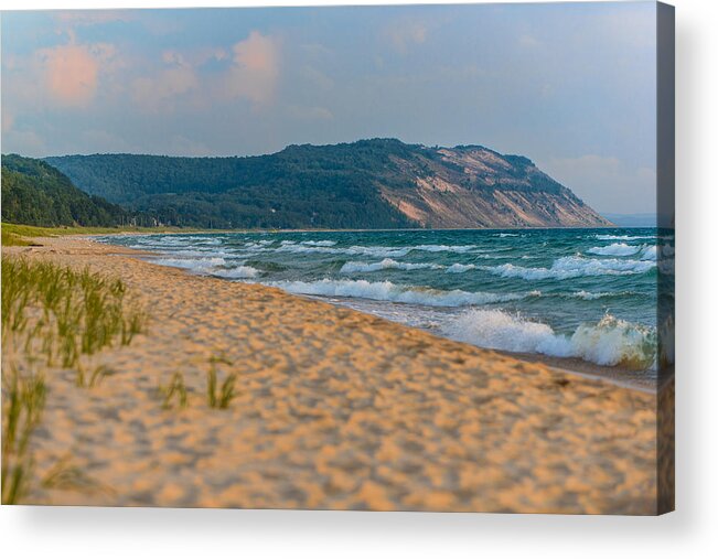 Clouds Acrylic Print featuring the photograph Sleeping Bear Dunes at Sunset by Sebastian Musial