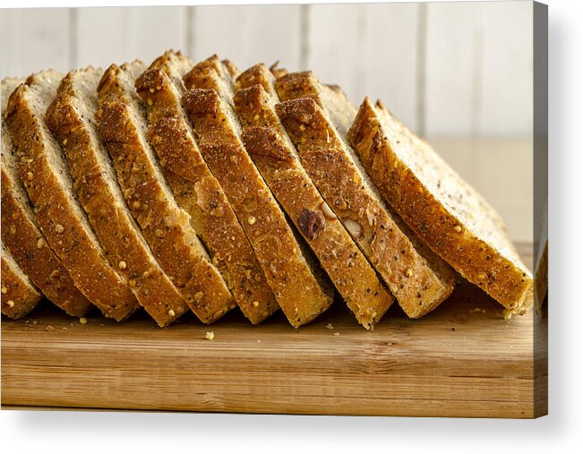 Abundance Acrylic Print featuring the photograph Slices of Whole Grain Bread by Teri Virbickis