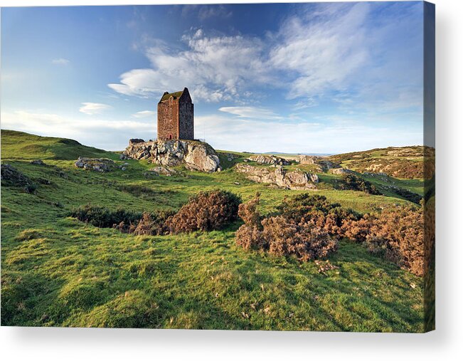 Tower Acrylic Print featuring the photograph Smailholm Tower by Grant Glendinning