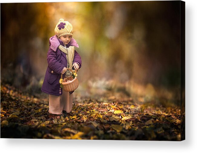 Child Acrylic Print featuring the photograph Small Autumn Fairy by Stanislav Hricko