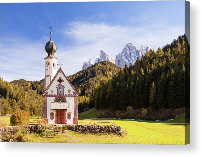 Scenics Acrylic Print featuring the photograph Small Church In The European Alps, In by Matteo Colombo