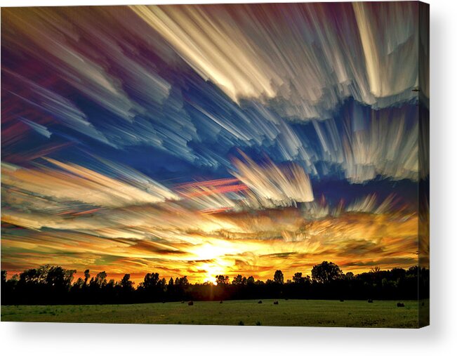 Landscape Acrylic Print featuring the photograph Smeared Sky Sunset by Matt Molloy