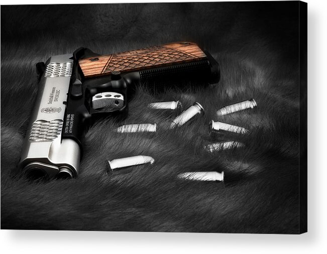 1911 Acrylic Print featuring the photograph Smith and Wesson 1911SC Still Life by Tom Mc Nemar