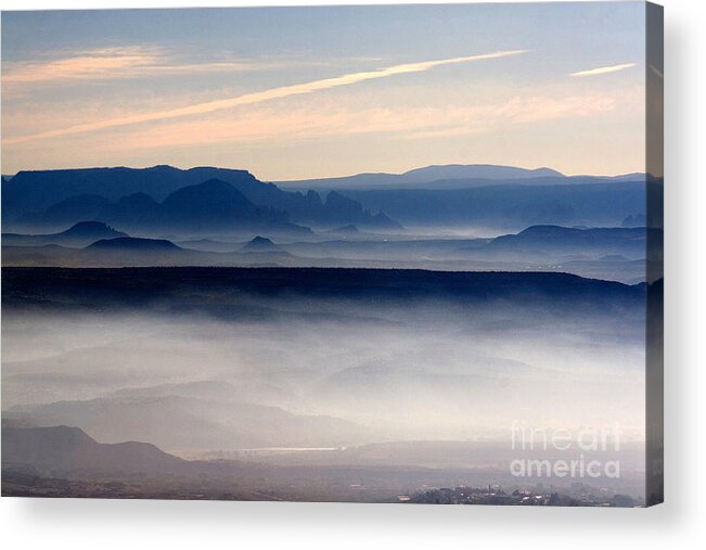 Smoke Acrylic Print featuring the photograph Smoke from a forest fire as seen from Jerome Arizona by Ron Chilston