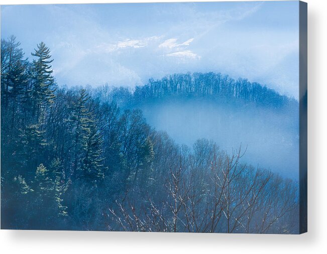 The Great Smoky Mountains Acrylic Print featuring the photograph Smokies in Blue by Maria Robinson