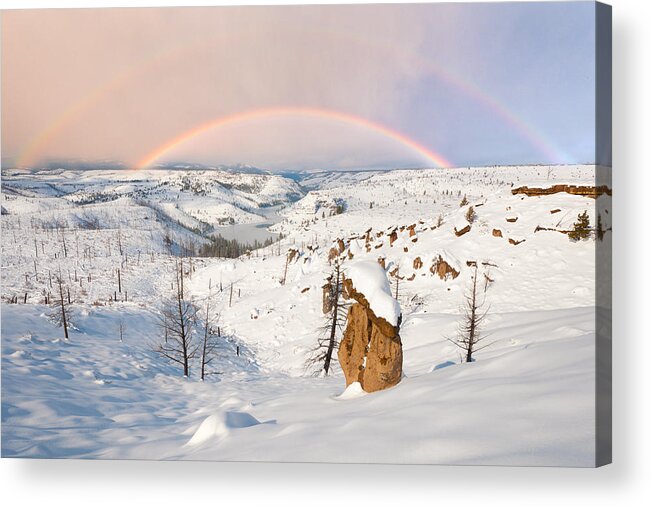 Oregon Acrylic Print featuring the photograph Snow Capped Hoodoo's by Andrew Kumler