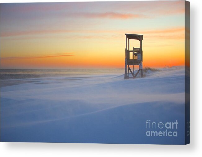 Smugglers Beach Acrylic Print featuring the photograph Snow Smoke by Amazing Jules