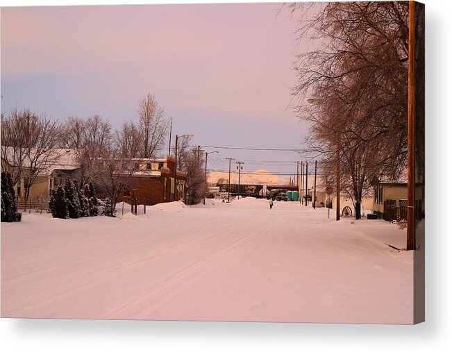 Montana Acrylic Print featuring the photograph Snow Storm on Garfield Ave by Scott Carlton