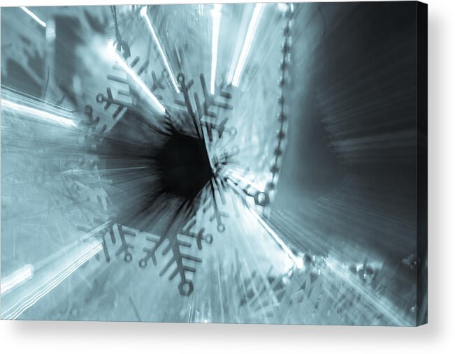 Andrew Pacheco Acrylic Print featuring the photograph Snowflakes and Silver Bells by Andrew Pacheco
