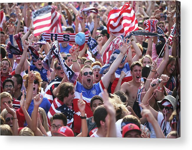 International Match Acrylic Print featuring the photograph Soccer Fans Gather To Watch U.s. Play by Scott Olson
