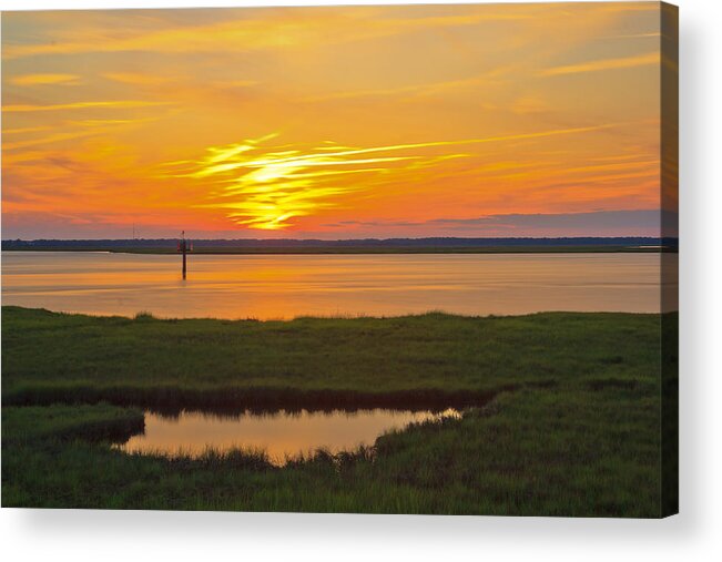 Seascape Acrylic Print featuring the photograph Sod Banks by Charles Aitken