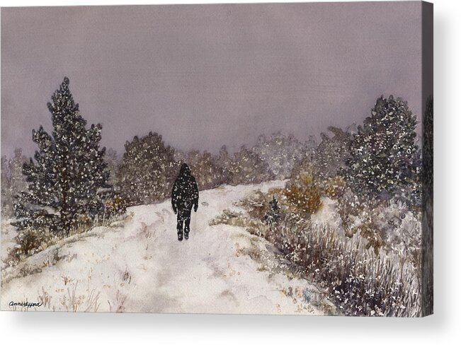Walker Painting Acrylic Print featuring the painting Solitude by Anne Gifford