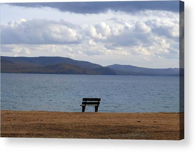 Lake Khuvsgul Acrylic Print featuring the photograph Solitude at Lake Khuvsgul by Diane Height