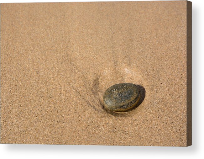 Pebble Acrylic Print featuring the photograph Solitude At The Beach by Andreas Berthold