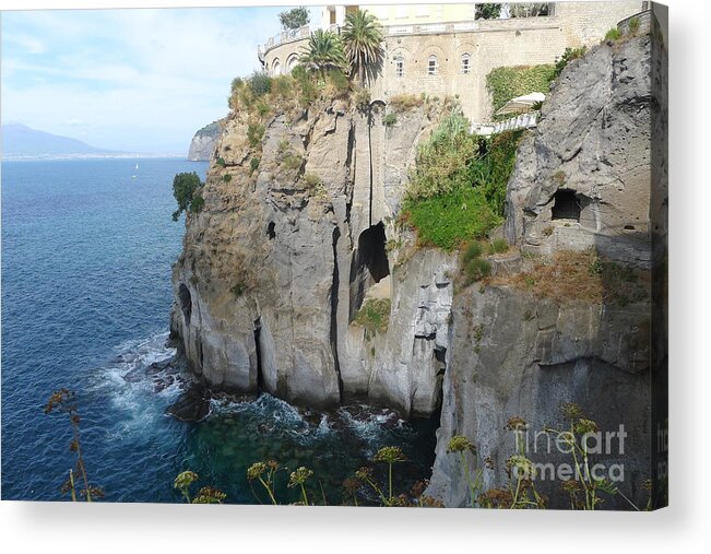 Sorrento Acrylic Print featuring the photograph Sorrento - Cliffside by Nora Boghossian