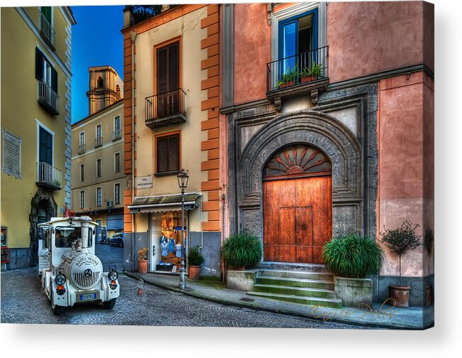Sorrento Acrylic Print featuring the photograph Sorrento shopping train around streets by Enrico Pelos