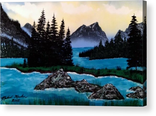 Spirit Island Acrylic Print featuring the painting Spirit Island by Michael Rucker