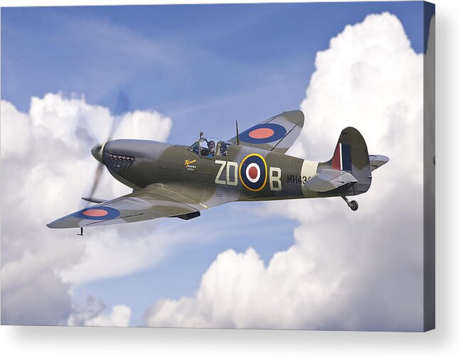 Spitfire Acrylic Print featuring the photograph Spitfire pass by Ian Merton