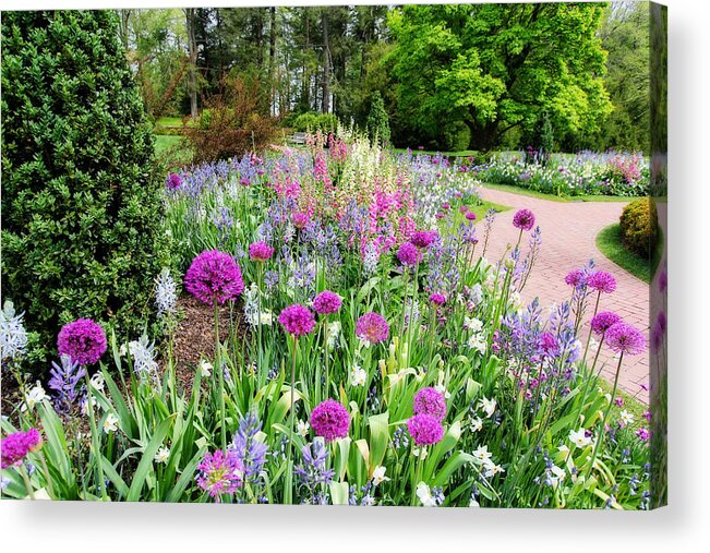 Flowers Acrylic Print featuring the photograph Spring Gardens by Trina Ansel