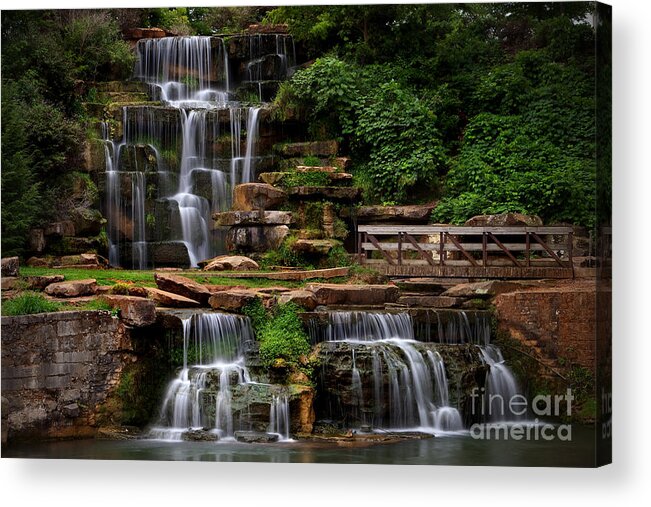Spring Park Falls Acrylic Print featuring the photograph Spring Park Falls by T Lowry Wilson