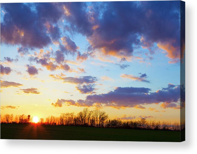 Purple Acrylic Print featuring the photograph Spring Sunset After Rain by Jamesbrey