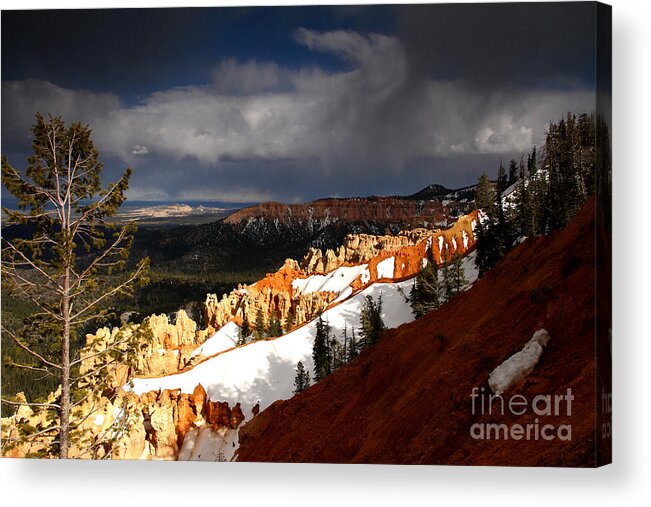 Bryce Canyon Acrylic Print featuring the photograph Squall Over The South RIm by Butch Lombardi