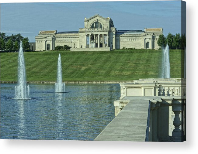 Forest Park Acrylic Print featuring the photograph St Louis Art Museum and Grand Basin by Greg Kluempers
