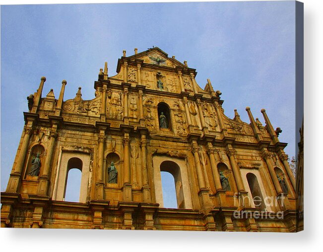 Saint Acrylic Print featuring the photograph St. Paul Church in Macao by Amanda Mohler
