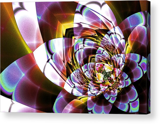 Stained Acrylic Print featuring the digital art Stained Glass Blossom by Kiki Art