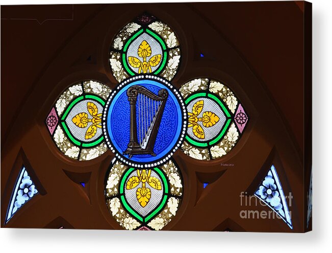 Stain Glass Harp Acrylic Print featuring the photograph Stained Glass Harp by Luther Fine Art