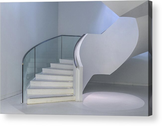 Stair Acrylic Print featuring the photograph Stair And Lightspot by Theo Luycx