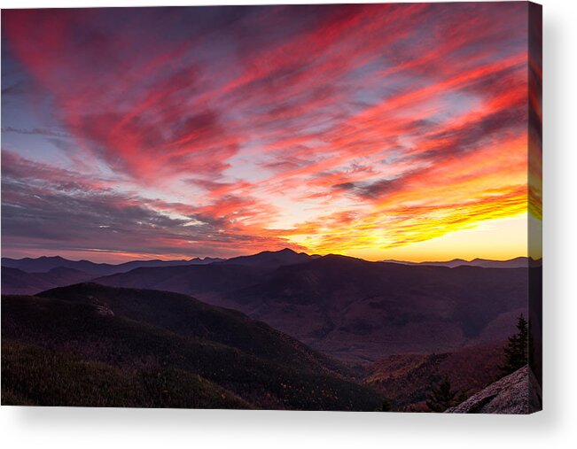 White Mountain Sunset Acrylic Print featuring the photograph Stairs Mountain Autumn Sunset by Jeff Sinon