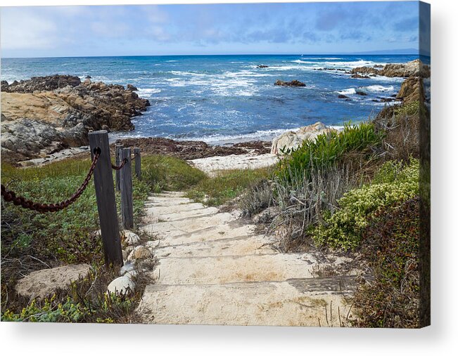 Asilomar State Beach Acrylic Print featuring the photograph Stairway To Asilomar State Beach by Priya Ghose