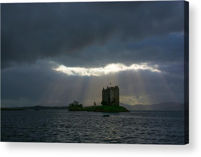 Scotland Acrylic Print featuring the photograph Stalker Castle In Scotland by Andreas Berthold