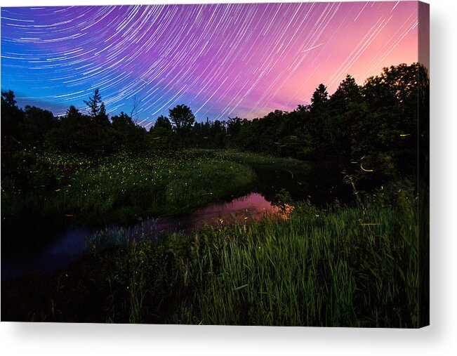 Matt Molloy Acrylic Print featuring the photograph Star Lines and Fireflies by Matt Molloy