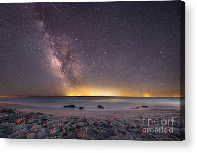 Milkyway Mike Acrylic Print featuring the photograph Stargazing On The Beach by Michael Ver Sprill