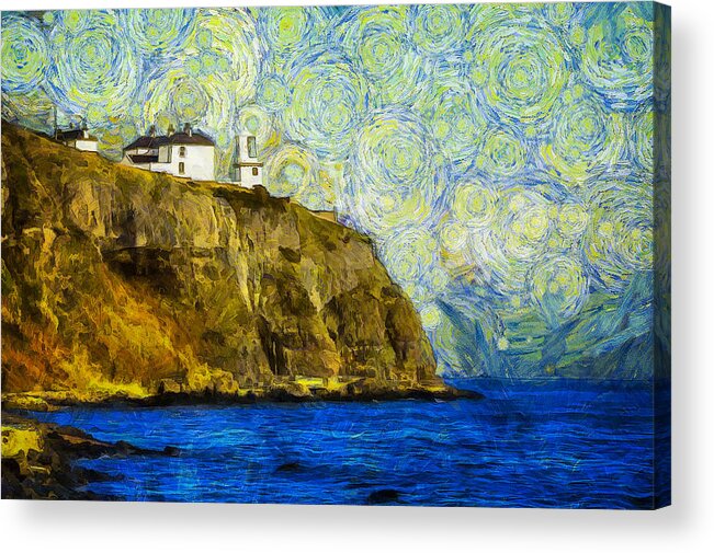 Blackhead Acrylic Print featuring the photograph Starry Blackhead Lighthouse by Nigel R Bell