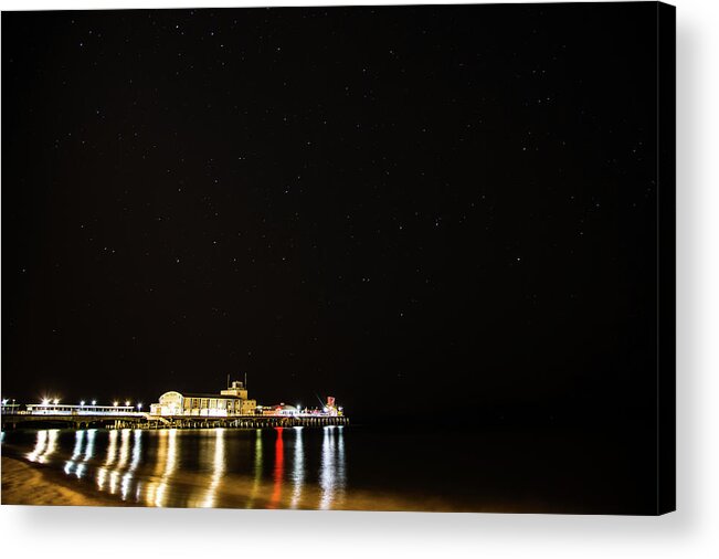 Tranquility Acrylic Print featuring the photograph Stars Above Bournemouth Pier by Reyaz Limalia