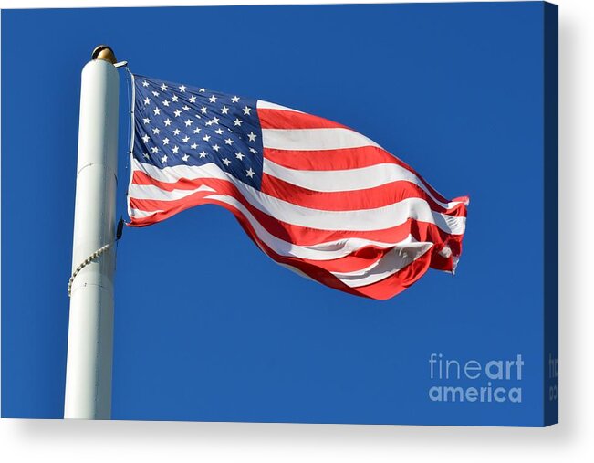 Flag Acrylic Print featuring the photograph Stars Stripes and Blue Sky by Tammie Miller