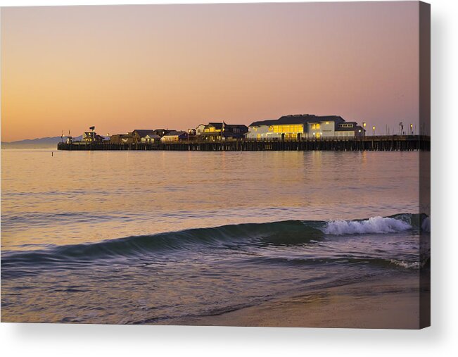 Stearns Wharf Acrylic Print featuring the photograph Stearns Wharf At Dawn by Priya Ghose