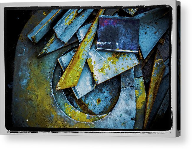 Blue Steel Abstract Acrylic Print featuring the photograph Steel Abstract Six by Craig Perry-Ollila