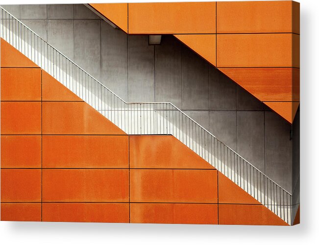 Architecture Acrylic Print featuring the photograph Steel by Alida Van Zaane