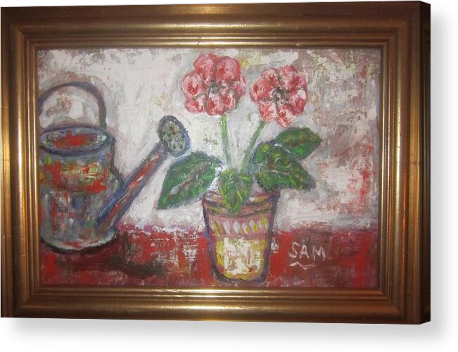 Still Life Acrylic Print featuring the painting Still life by Sam Shaker
