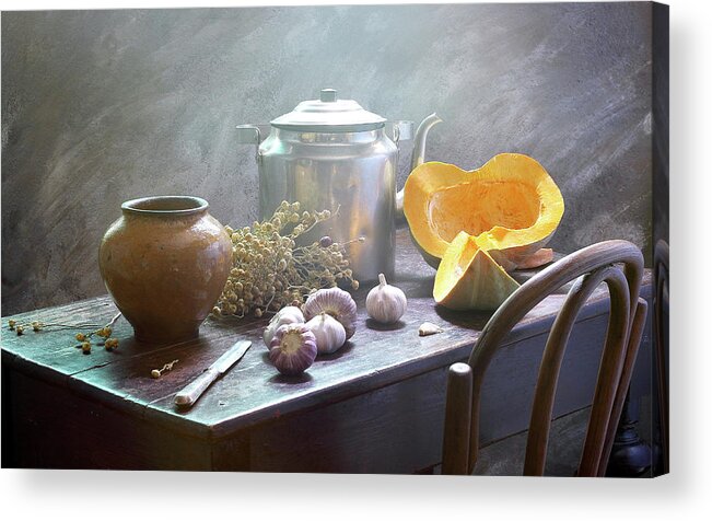 Vegetables Acrylic Print featuring the photograph Still Life With Pumpkin by Ustinagreen