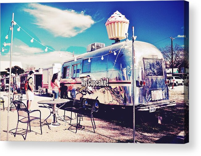 Cupcake Food Trailer Acrylic Print featuring the photograph Stopping for a Treat by Kristina Deane