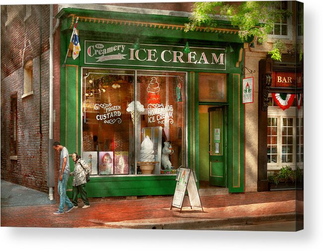 Alexandria Acrylic Print featuring the photograph Store Front - Alexandria VA - The Creamery by Mike Savad