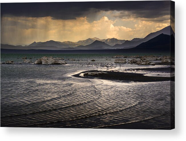 Eastern Sierra Acrylic Print featuring the photograph Storm at Mono Lake by Joe Doherty