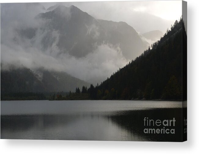 Italy Acrylic Print featuring the photograph The Clearing Storm - Lago di Predil - Italy by Phil Banks